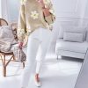 Women's Parchment Floral Crochet Chunky Knit Sweater - Image 3