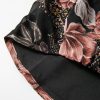 Women's Black Floral Print Criss Cross V Neck Balloon Sleeve Blouse - Image 9