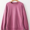 Women's Valerian Solid Fleece Lined Drop Shoulder High Low Sweatshirt - Image 5