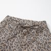 Women's Khaki Leopard Printed Wide Leg Jeans with Drawstring Waist and Pockets - Image 8