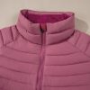 Women's Burgundy Solid Color Quilted Zip-Up Puffer Jacket for Winter - Image 15