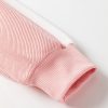 Women's Pink Colorblock Ribbed Oversized Sweatshirt with Buttoned Neckline - Image 7