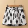 Women's Black Tribal Geometric Print Belted High Waist Casual Shorts - Image 8