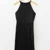 Women's Black Racerback Ribbed Knit Drawstring Bodycon Dress - Sporty & Stylish - Image 7