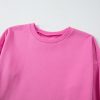 Women's Bonbon Solid O Neck High Low Hem Pullover Sweatshirt - Image 9