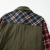 Women's Red Mixed Plaid Patchwork Retro Shacket - Image 14