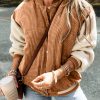 Women's Buckskin Corduroy Colorblock Bomber Jacket - Image 6