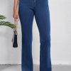 Women's Ashleigh Blue Stretchy Bootcut Jeans with Mid Waist Detail - Image 4