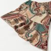 Women's Apricot Paisley Printed Off Shoulder Blouse with Ruffled Draped Sleeves - Image 19