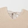 Women's Apricot Lantern Sleeve V Neck Knot Back Sweater - Image 13