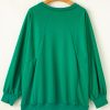 Plus Size Women's Bright Green Exposed Seam Drop Shoulder Sweatshirt - Image 6