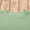 Women's Smoke Green Solid Drop Shoulder Fleece Lined Sweatshirt - Image 15