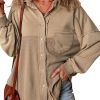 Women's Goat Mineral Wash Textured Patchwork Loose Fit Shacket - Vintage Inspired Casual Jacket - Image 4