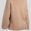 Women's Coffee Contrast Edge Crew Neck Drop Shoulder Sweater - Stylish Casual Wear - Image 8