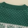 Women's Green Christmas Snowflake Dotted Print Round Neck Sweater - Cozy & Chic - Image 22