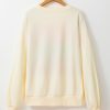 Women's White Colorblock Patchwork Crewneck Sweatshirt with Drop Shoulders - Image 7