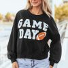 Women's Black GAME DAY Graphic Varsity Pullover Sweatshirt - Image 7