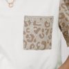 Women's Elegant White Leopard Patchwork Puff Sleeve T-Shirt with Crochet Lace Trim - Image 7