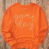 Women's Orange Rhinestone Drop Shoulder Game Day Sweatshirt - Image 5