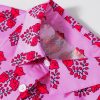 Sachet Pink Floral Print Short Sleeve Flowy Dress with Multi Buttons - Image 6