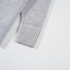 Women's Light Grey Loose Fit Eyelet V Neck Drop Shoulder Sweater - Image 11