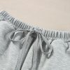 Women's Light Grey Stand Neck Zipped Sweatshirt and Shorts Set - Trendy Two Piece Outfit - Image 13