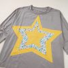 Women's Medium Grey Floral Starbust Exposed Seam Long Sleeve Top - Image 17