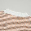 Women's Chestnut Striped Textured Knit Contrast Edge Loose Sweater - Image 11