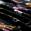 Women's Halloween Skeleton Pattern Black Short Sleeve Pajama Set - Image 13