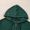 Women's Evergreen Ribbed Zip Up Front Drawstring Hoodie - Trendy and Comfortable - Image 9