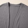 Women's Medium Grey Textured Cardigan with Pocket - Image 8