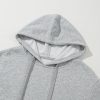 Women's Light Grey Fleece Lined Drawstring Hoodie with Kangaroo Pocket - Image 8