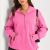 Women's Oversized Hoodie with Kangaroo Pocket - Bonbon Color - Image 5