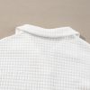 Women's White Quilted Texture Sporty Long Sleeve Collared Top - Image 10