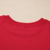 Plus Size Women's Racing Red Solid Crew Neck Drop Shoulder Sweatshirt - Image 10