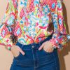 Women's Multicolour Abstract Printed Long Sleeve Casual Shirt - Image 2