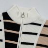 Women's Black Stripe Colorblock Quarter Zip Collar Sweater Vest - Stylish and Modern - Image 12