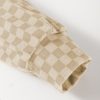 Women's Khaki Checkered Print Kangaroo Pocket Drawstring Hoodie - Image 13