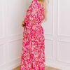 Rose Plus Size Floral V Neck Wide Sleeve Maxi Dress for Curvy Women - Image 7