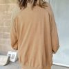 Women's Light French Beige Knit Cardigan with Exposed Seams and Pockets - Image 2