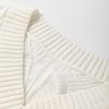 Women's Beige Hollow Out Knit Drop Shoulder V Neck Sweater - Image 10