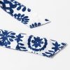 Women's Blue Floral Print V Neck Wrapped Knot Long Sleeve Shift Dress - Image 10