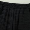 Women's Black Textured Knit Cap Sleeve T-Shirt and Wide Leg Pants Set - Image 10