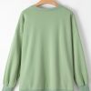 Women's Smoke Green Solid O Neck Pullover Sweatshirt - Image 8