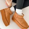 Women's Chestnut Faux Fur Lined Suede Ankle Snow Boots for Winter - Image 9