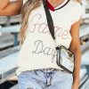 Women's White Vintage Game Day Sweater Vest - Image 9