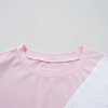 Stylish Women's Pink Color Block Patchwork Crewneck T-Shirt - Image 17