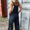 Women's Sail Blue Plaid Print Buttoned Pocketed High Waist Overall Jumpsuit - Image 2