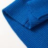 Women's Dark Blue Solid Ribbed Knit Sleeveless Midi Sweater Dress with Slit - Image 9