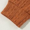 Women's Chestnut Textured Knit Side Pocket Open Front Cardigan - Image 13